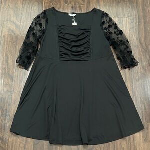 Agnes Orinda Elegant Black Long Sleeve Dress